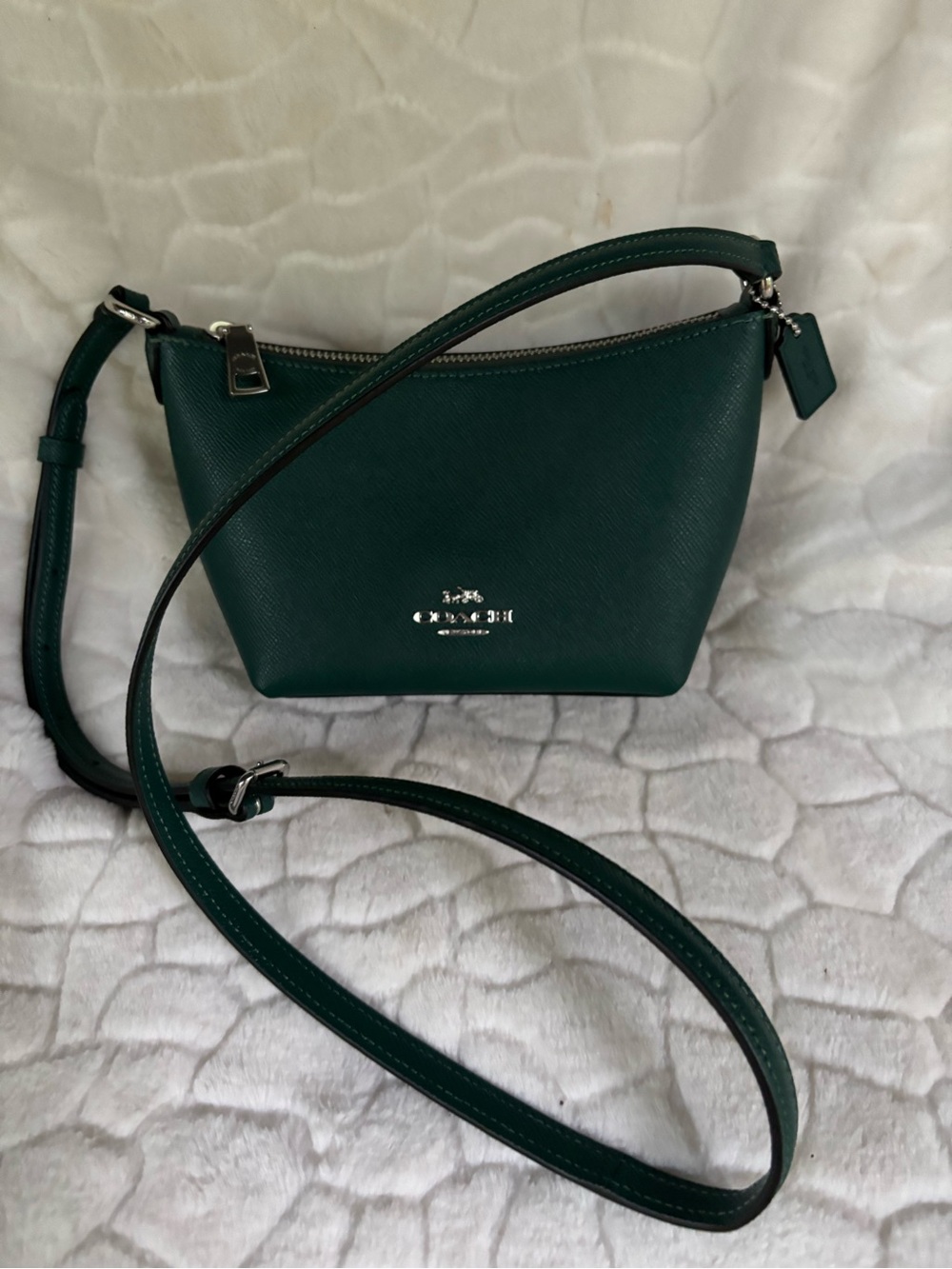 Coach Zip Tote Crossbody Bag Emerald Green - Picture 2 of 14